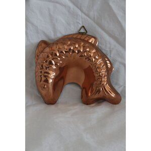 Vtg Copper Fish Mold Vintage Tagus Made In Portugal Curled Fish design Kitchen